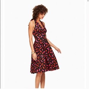 Kate Spade Hot Pepper Halter Dress Sz. 10 EUC!